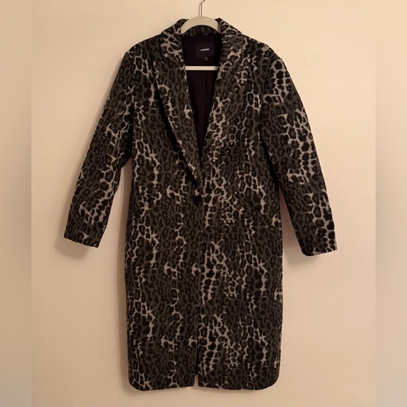 Express Brushed Leopard Wool-Blend Coat - Picture 6 of 9
